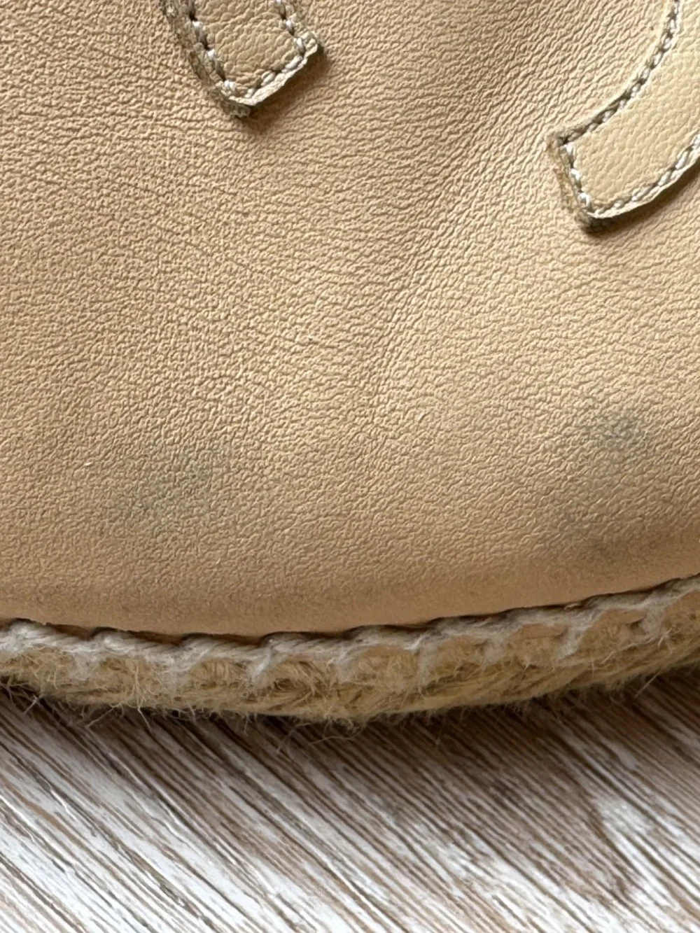 CHANEL Beige and Black Espadrille Flats